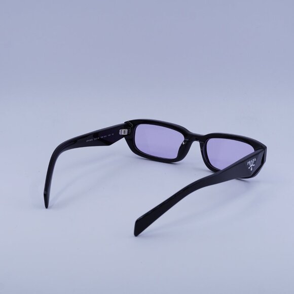 Prada PRB06S 16K40J Sunglasses Black Rectangle Frame, Violet Lenses - Picture 10 of 11